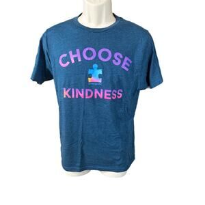 Choose Kindness Autism Awareness Puzzle Piece T Shirt Navy Blue SM 34-36